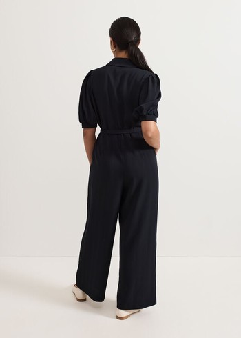 Phase Eight Petite Candice Jumpsuit Navy USA | 5803461-TE